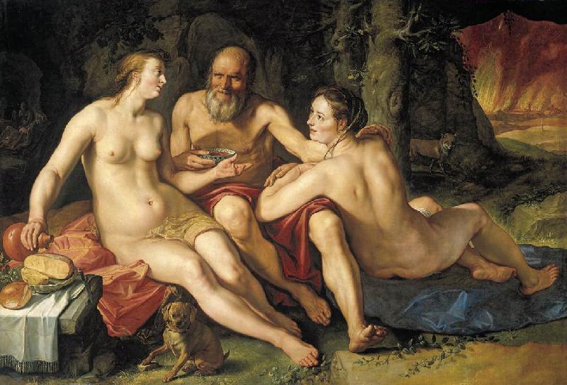 GOLTZIUS, Hendrick Lot and his Daughters dh oil painting image